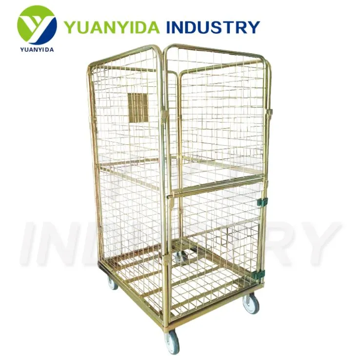 4 Sided Laundry Roll Cage With Slide Door