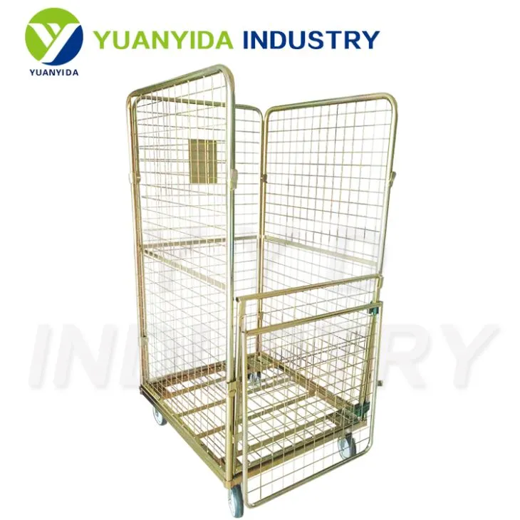 4 Sided Laundry Roll Cage With Slide Door
